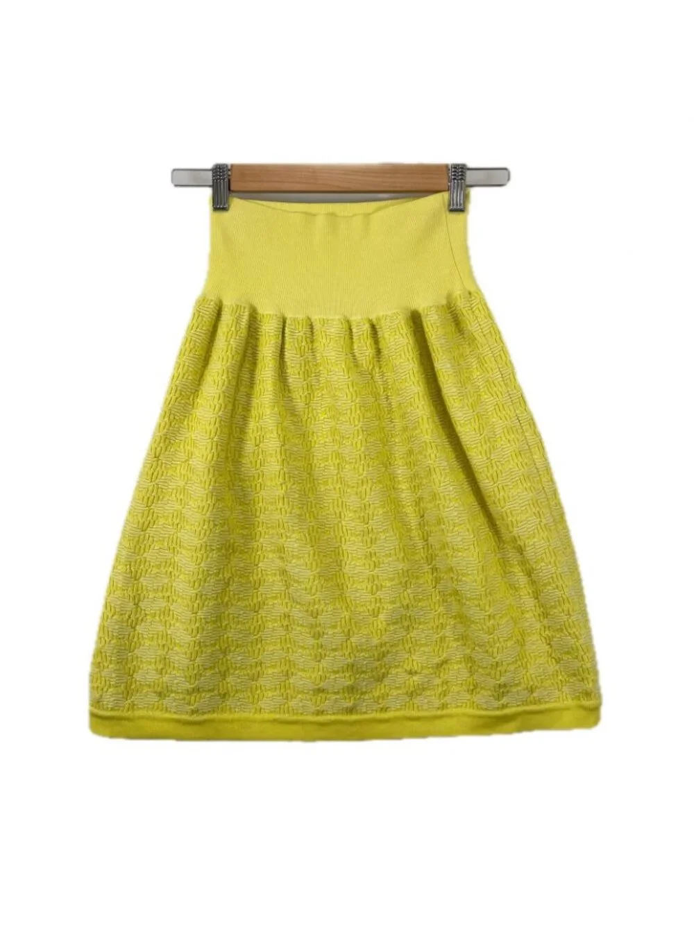 Chanel Flare Skirt SS Cotton Yellow 36